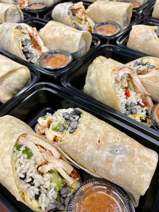 Grilled chicken fajita burrito