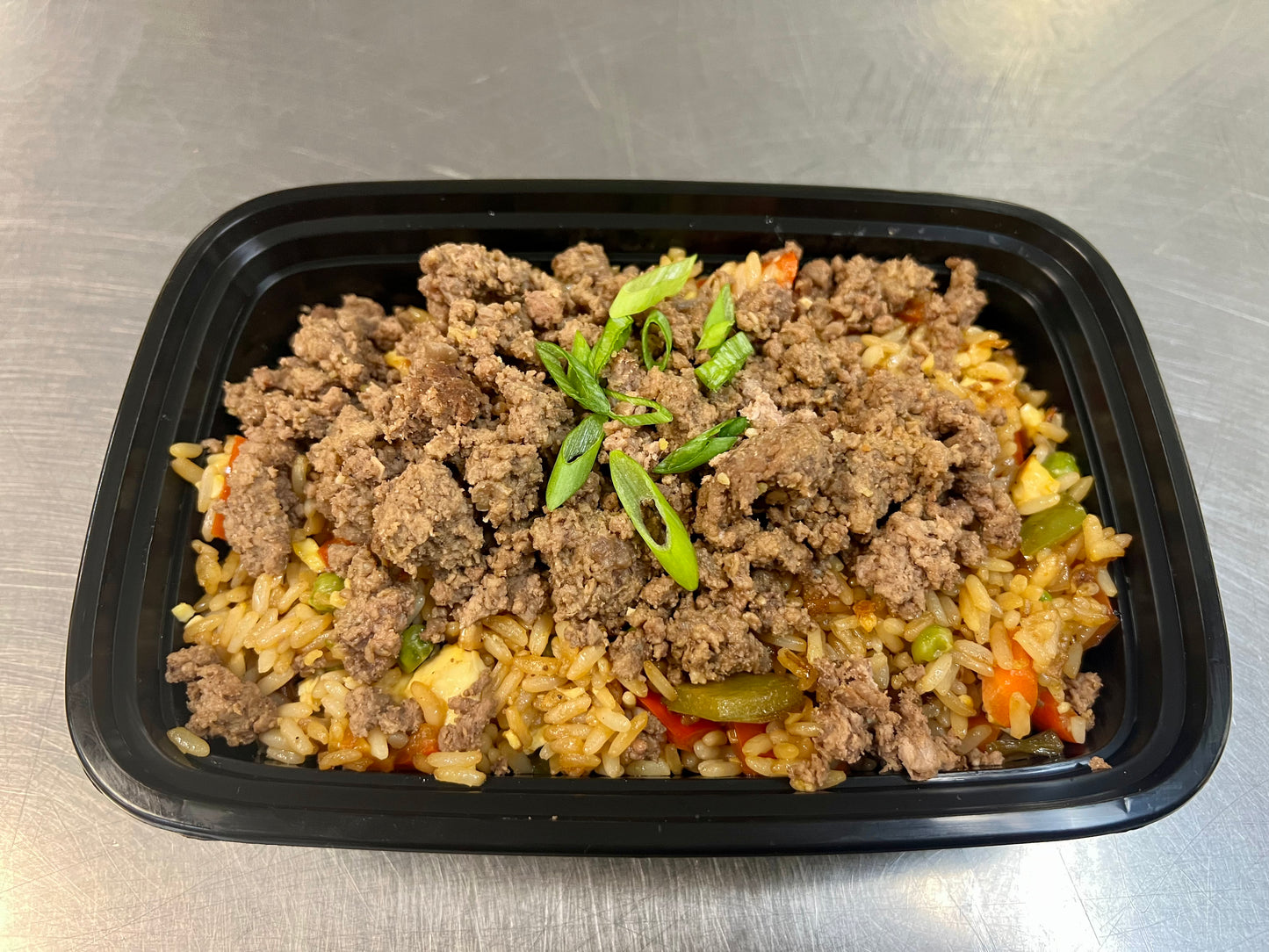 Ground beef & vegetable fried rice